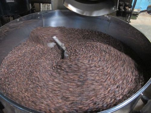 roasted coffee spinning
